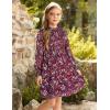 imageGRACE KARIN Girls Floral Long Sleeve Dresses Kid Mock Neck High Waist Casual Formal Elegant Fall Dress Size 514YBurgundy Flower