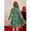 imageGRACE KARIN Girls Floral Long Sleeve Dresses Kid Mock Neck High Waist Casual Formal Elegant Fall Dress Size 514YGreen Flower