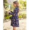 imageGRACE KARIN Girls Floral Long Sleeve Dresses Kid Mock Neck High Waist Casual Formal Elegant Fall Dress Size 514YNavy Flower