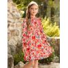 imageGRACE KARIN Girls Floral Long Sleeve Dresses Kid Mock Neck High Waist Casual Formal Elegant Fall Dress Size 514YPink Flower