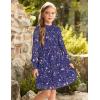 imageGRACE KARIN Girls Floral Long Sleeve Dresses Kid Mock Neck High Waist Casual Formal Elegant Fall Dress Size 514YPurple Flower