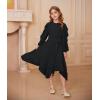 imageGRACE KARIN Girls Long Sleeve Dress Fall Spring Ruffle Swing Maxi High Low Formal Party Dress Size 512YBlack