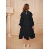 imageGRACE KARIN Girls Long Sleeve Dress Fall Spring Ruffle Swing Maxi High Low Formal Party Dress Size 512YBlack