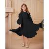 imageGRACE KARIN Girls Long Sleeve Dress Fall Spring Ruffle Swing Maxi High Low Formal Party Dress Size 512YBlack