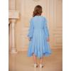 imageGRACE KARIN Girls Long Sleeve Dress Fall Spring Ruffle Swing Maxi High Low Formal Party Dress Size 512YBlue