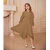 imageGRACE KARIN Girls Long Sleeve Dress Fall Spring Ruffle Swing Maxi High Low Formal Party Dress Size 512YCamel