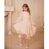 imageGRACE KARIN Girls Long Sleeve Dress Fall Spring Ruffle Swing Maxi High Low Formal Party Dress Size 512YChampagne