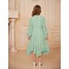 imageGRACE KARIN Girls Long Sleeve Dress Fall Spring Ruffle Swing Maxi High Low Formal Party Dress Size 512YGreen