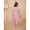 imageGRACE KARIN Girls Long Sleeve Dress Fall Spring Ruffle Swing Maxi High Low Formal Party Dress Size 512YPink