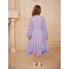 imageGRACE KARIN Girls Long Sleeve Dress Fall Spring Ruffle Swing Maxi High Low Formal Party Dress Size 512YPurple