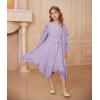 imageGRACE KARIN Girls Long Sleeve Dress Fall Spring Ruffle Swing Maxi High Low Formal Party Dress Size 512YPurple