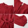 imageGRACE KARIN Girls Long Sleeve Dress Fall Spring Ruffle Swing Maxi High Low Formal Party Dress Size 512YRed