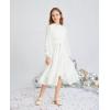 imageGRACE KARIN Girls Long Sleeve Dress Fall Spring Ruffle Swing Maxi High Low Formal Party Dress Size 512YWhite