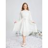 imageGRACE KARIN Girls Long Sleeve Dress Fall Spring Ruffle Swing Maxi High Low Formal Party Dress Size 512YWhite