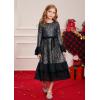 imageGRACE KARIN Girls Sequin Party Dress Formal Fancy Sparkle Birthday Graduation Long Sleeve Maxi Dress Size 512Black Multicolor