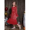 imageGRACE KARIN Girls Sequin Party Dress Formal Fancy Sparkle Birthday Graduation Long Sleeve Maxi Dress Size 512Red