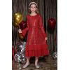 imageGRACE KARIN Girls Sequin Party Dress Formal Fancy Sparkle Birthday Graduation Long Sleeve Maxi Dress Size 512Red