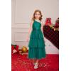 imageGRACE KARIN Girls Sequin Tulle Dress One Shoulder Formal Party Holiday Maxi Dress for Girl 614YDark Green