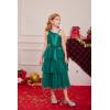 imageGRACE KARIN Girls Sequin Tulle Dress One Shoulder Formal Party Holiday Maxi Dress for Girl 614YDark Green