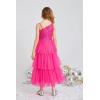 imageGRACE KARIN Girls Sequin Tulle Dress One Shoulder Formal Party Holiday Maxi Dress for Girl 614YHot Pink