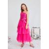 imageGRACE KARIN Girls Sequin Tulle Dress One Shoulder Formal Party Holiday Maxi Dress for Girl 614YHot Pink