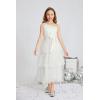 imageGRACE KARIN Girls Sequin Tulle Dress One Shoulder Formal Party Holiday Maxi Dress for Girl 614YOffwhite