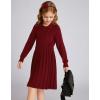 imageGRACE KARIN Girls Sweater Dresses Lapel Kids Long Sleeve Fall Winter Casual School Preppy Knit Pleated Dress for Girls 512Dark Red