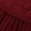 imageGRACE KARIN Girls Sweater Dresses Lapel Kids Long Sleeve Fall Winter Casual School Preppy Knit Pleated Dress for Girls 512Dark Red