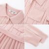 imageGRACE KARIN Girls Sweater Dresses Lapel Kids Long Sleeve Fall Winter Casual School Preppy Knit Pleated Dress for Girls 512Light Pink