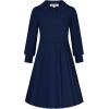 imageGRACE KARIN Girls Sweater Dresses Lapel Kids Long Sleeve Fall Winter Casual School Preppy Knit Pleated Dress for Girls 512Navy Blue