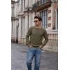 imageGRACE KARIN Mens Crewneck Pullover Sweater Textured Long Sleeve Knitted SweatersArmy Green