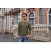 imageGRACE KARIN Mens Crewneck Pullover Sweater Textured Long Sleeve Knitted SweatersArmy Green