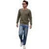 imageGRACE KARIN Mens Crewneck Pullover Sweater Textured Long Sleeve Knitted SweatersArmy Green