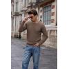 imageGRACE KARIN Mens Crewneck Pullover Sweater Textured Long Sleeve Knitted SweatersBrown