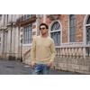 imageGRACE KARIN Mens Crewneck Pullover Sweater Textured Long Sleeve Knitted SweatersKhaki