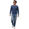 imageGRACE KARIN Mens Crewneck Pullover Sweater Textured Long Sleeve Knitted SweatersNavy Blue