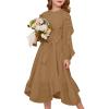 imageGRACE KARIN Girls Long Sleeve Dress Fall Spring Ruffle Swing Maxi High Low Formal Party Dress Size 512YCamel