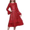 imageGRACE KARIN Girls Sequin Party Dress Formal Fancy Sparkle Birthday Graduation Long Sleeve Maxi Dress Size 512Red