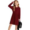 imageGRACE KARIN Girls Sweater Dresses Lapel Kids Long Sleeve Fall Winter Casual School Preppy Knit Pleated Dress for Girls 512Dark Red