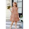 imageGRACE KARIN Girl Summer Birthday Party Dress Ruffle Tiered Tulle Princess Prom Dress Size 512Cinnamon Pink