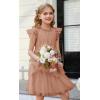 imageGRACE KARIN Girl Summer Birthday Party Dress Ruffle Tiered Tulle Princess Prom Dress Size 512Cinnamon Pink