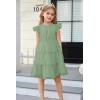 imageGRACE KARIN Girl Summer Birthday Party Dress Ruffle Tiered Tulle Princess Prom Dress Size 512Grass Green