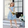 imageGRACE KARIN Girl Summer Birthday Party Dress Ruffle Tiered Tulle Princess Prom Dress Size 512Light Blue