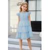 imageGRACE KARIN Girl Summer Birthday Party Dress Ruffle Tiered Tulle Princess Prom Dress Size 512Light Blue