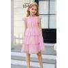 imageGRACE KARIN Girl Summer Birthday Party Dress Ruffle Tiered Tulle Princess Prom Dress Size 512Pink