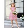 imageGRACE KARIN Girl Summer Birthday Party Dress Ruffle Tiered Tulle Princess Prom Dress Size 512Pink