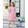 imageGRACE KARIN Girl Summer Birthday Party Dress Ruffle Tiered Tulle Princess Prom Dress Size 512Pink