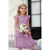 imageGRACE KARIN Girl Summer Birthday Party Dress Ruffle Tiered Tulle Princess Prom Dress Size 512Pink Purple