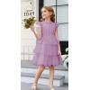 imageGRACE KARIN Girl Summer Birthday Party Dress Ruffle Tiered Tulle Princess Prom Dress Size 512Pink Purple