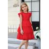 imageGRACE KARIN Girl Summer Birthday Party Dress Ruffle Tiered Tulle Princess Prom Dress Size 512Red